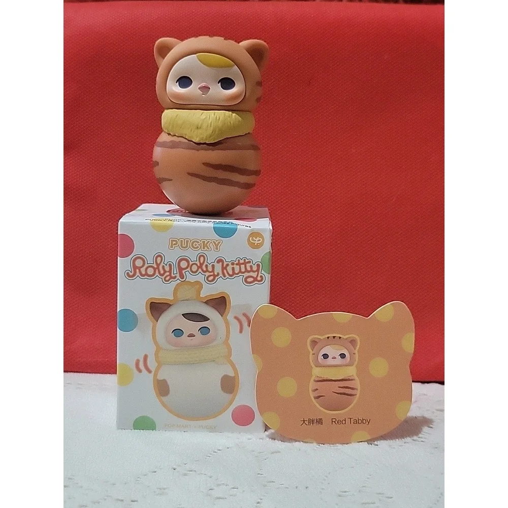 POP MART PUCKY Roly Poly Kitty  Series ~ NEW & SEALED - Named: Red Tabby.